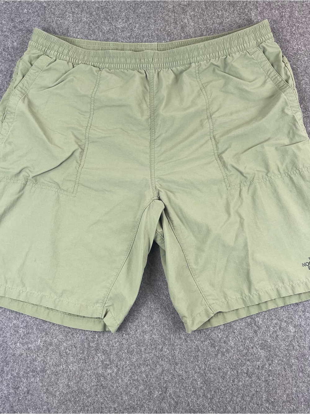 The North Face Flashdry Hybrid Shorts Mens XL Green Elastic Waistband Hiking
